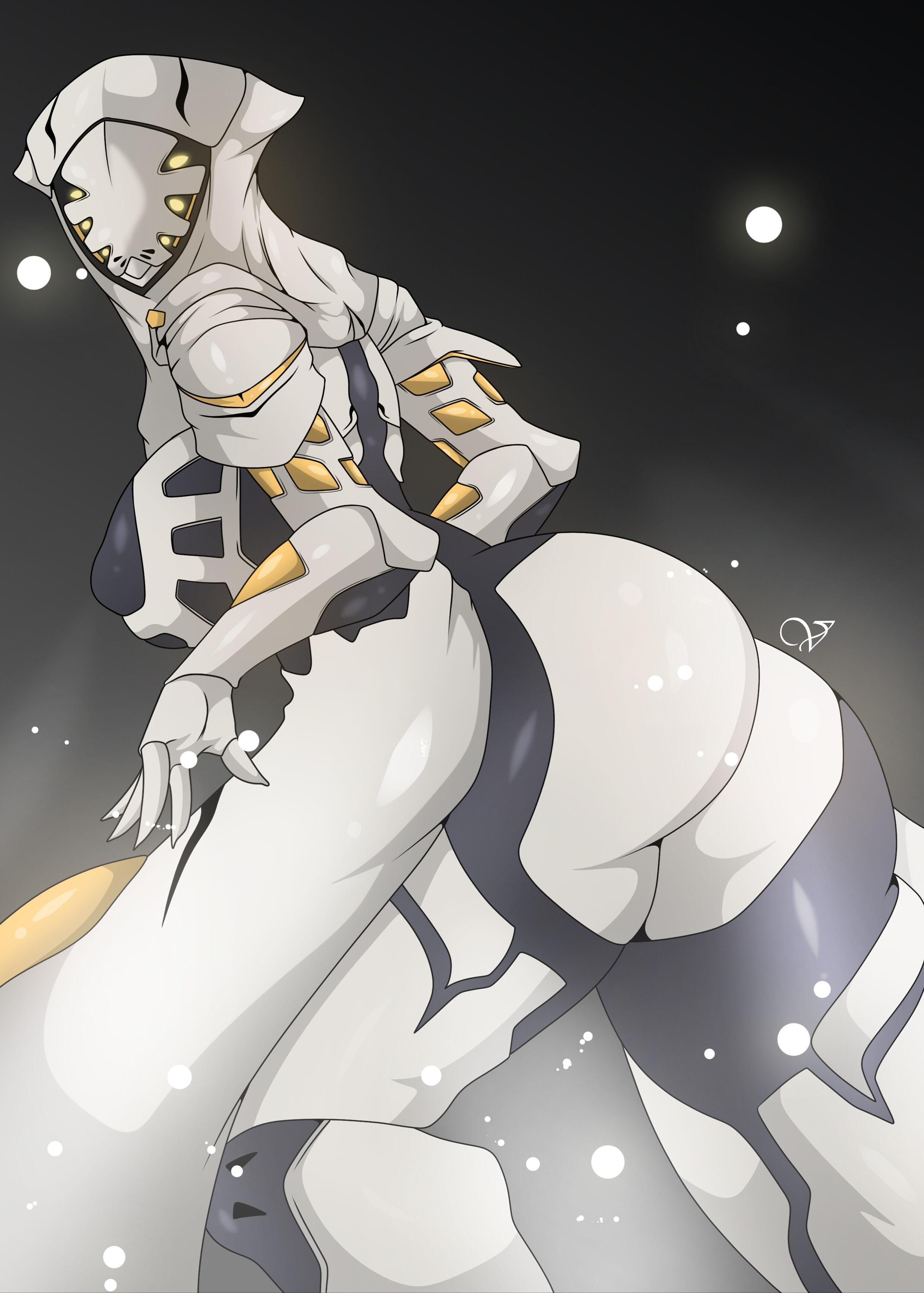 1girls, 2d, 2d (artwork), 2d artwork, alien, ass, big ass, female, female only, solo, tagme, warframe, wisp (warframe), zzvinniezz