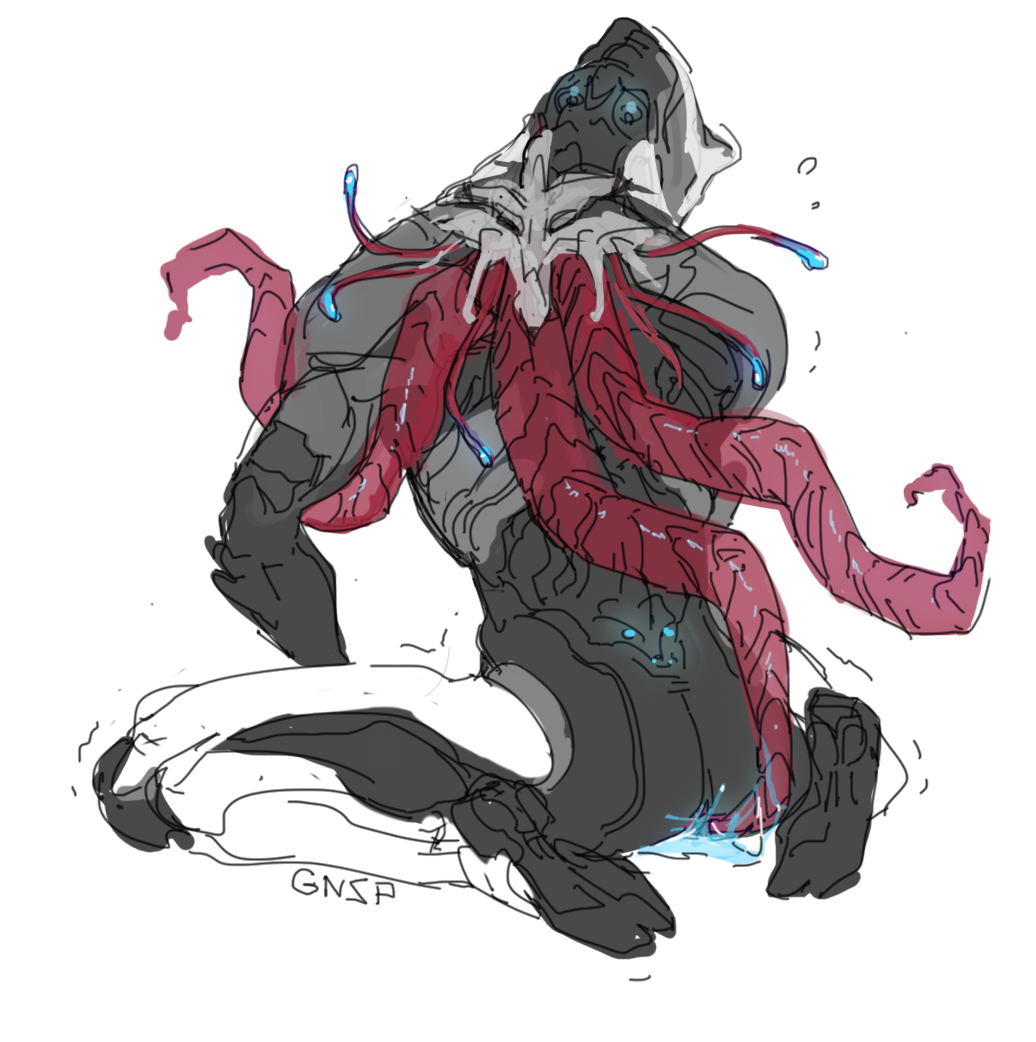 excalibur_(warframe) from_behind from_behind_position liquid_inside male_only tagme tentacle tentacles warframe