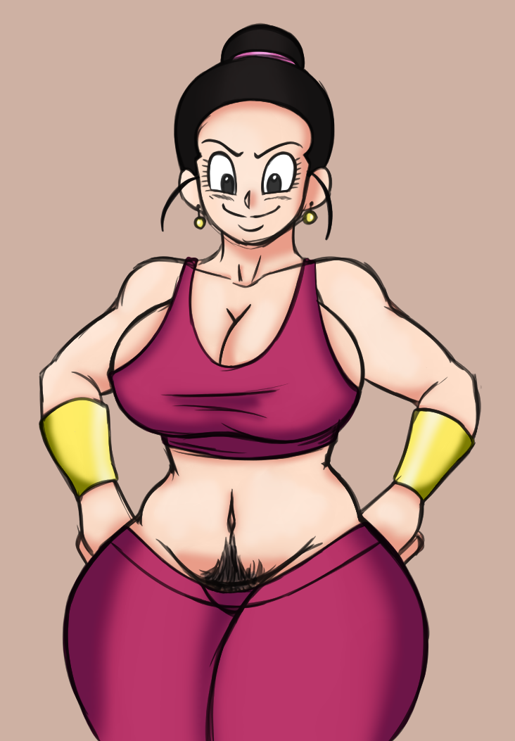 2d bermuda_art big_breasts chichi chichi_(majin_buu_saga) color_edit cosplay dragon_ball dragon_ball_super edit female full_color fully_clothed kefla_(cosplay) milf no_penetration pubic_hair solo solo_female tied_hair wide_hips