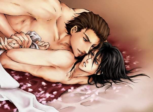 aizen_sousuke bleach byakuya_kuchiki kuchiki_byakuya sosuke_aizen tagme yaoi