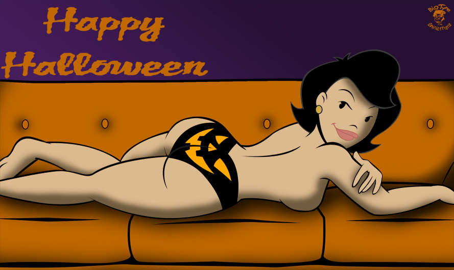 1girls american_dragon:_jake_long asian ass bare_shoulders bigtyme black_eyes black_hair color colored dark_hair disney earrings female female_only halloween milf panties round_ears smile solo susan_long tagme topless underwear