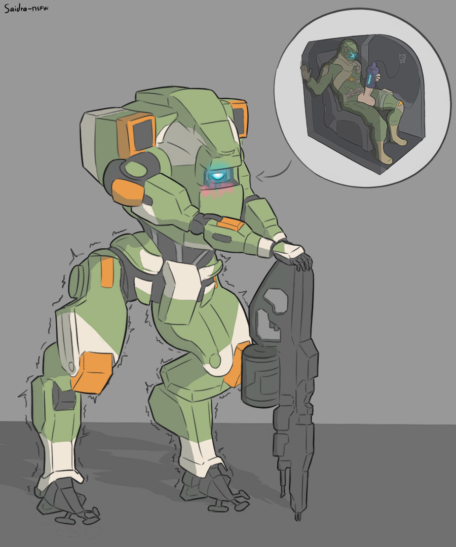 big_(disambiguation) blush duo female gun interspecies machine masturbation mehca militia_(titanfall) pilot_(titanfall) ranged_weapon robot saidra sex simple_background titanfall titanfall_2 vanguard_(titanfall) weapon what