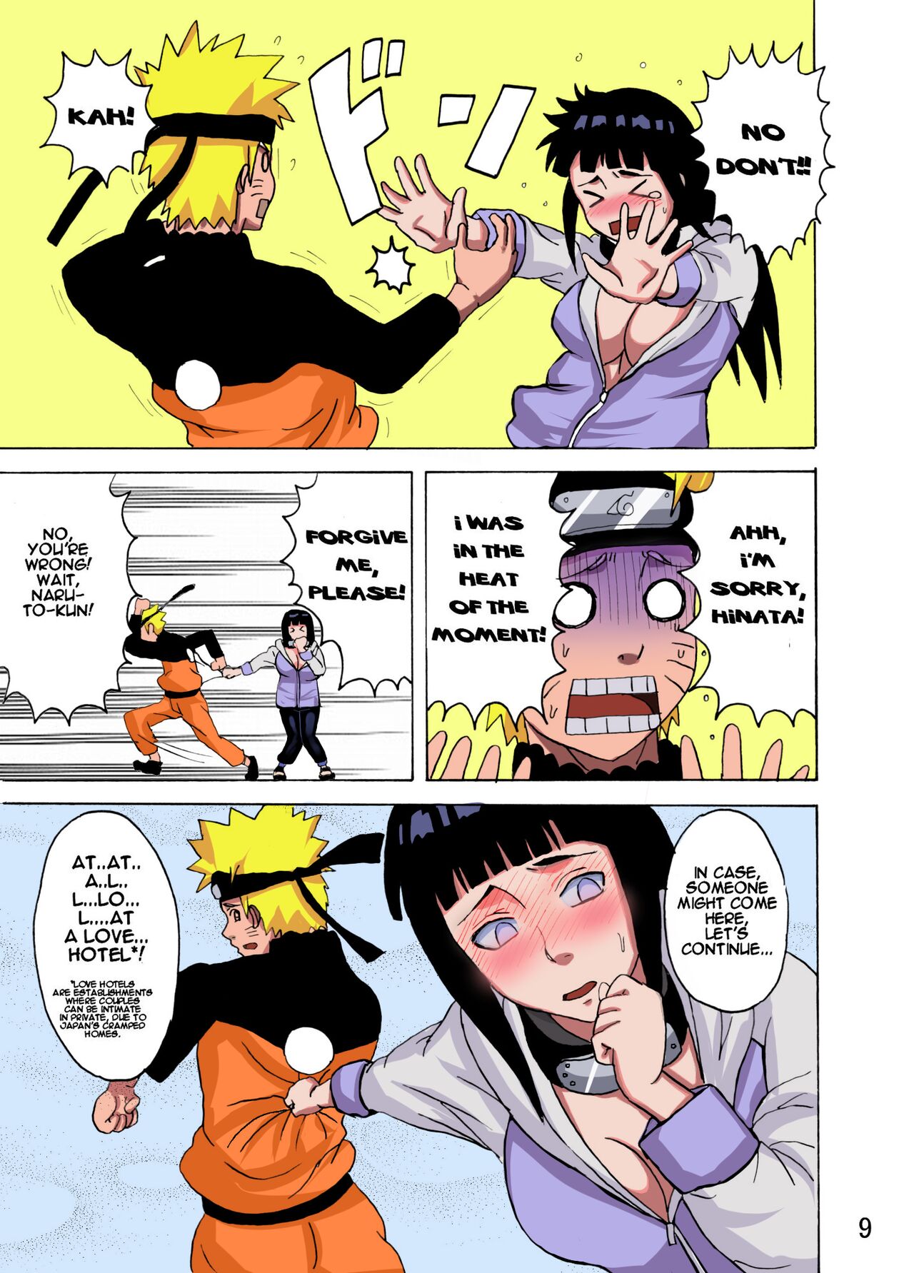 1boy 1girls big_breasts black_hair blonde_hair breasts cleavage comic comic_page embarassed english english_dialogue english_text hyuuga_hinata hyuuga_hinata imminent_sex large_breasts long_hair naruho naruto naruto_(series) text translated uzumaki_naruto uzumaki_naruto