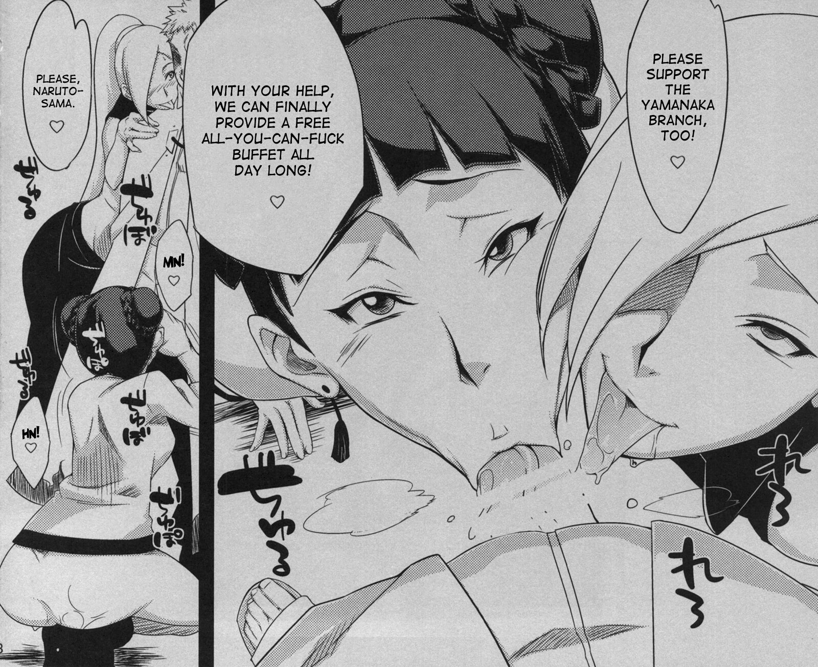 :>=, ass, big ass, boruto: naruto next generations, breasts, cheating, cheating husband, cheating wife, female, ino yamanaka, monochrome, naruto, naruto (series), sunahara wataru, tenten, uzumaki naruto