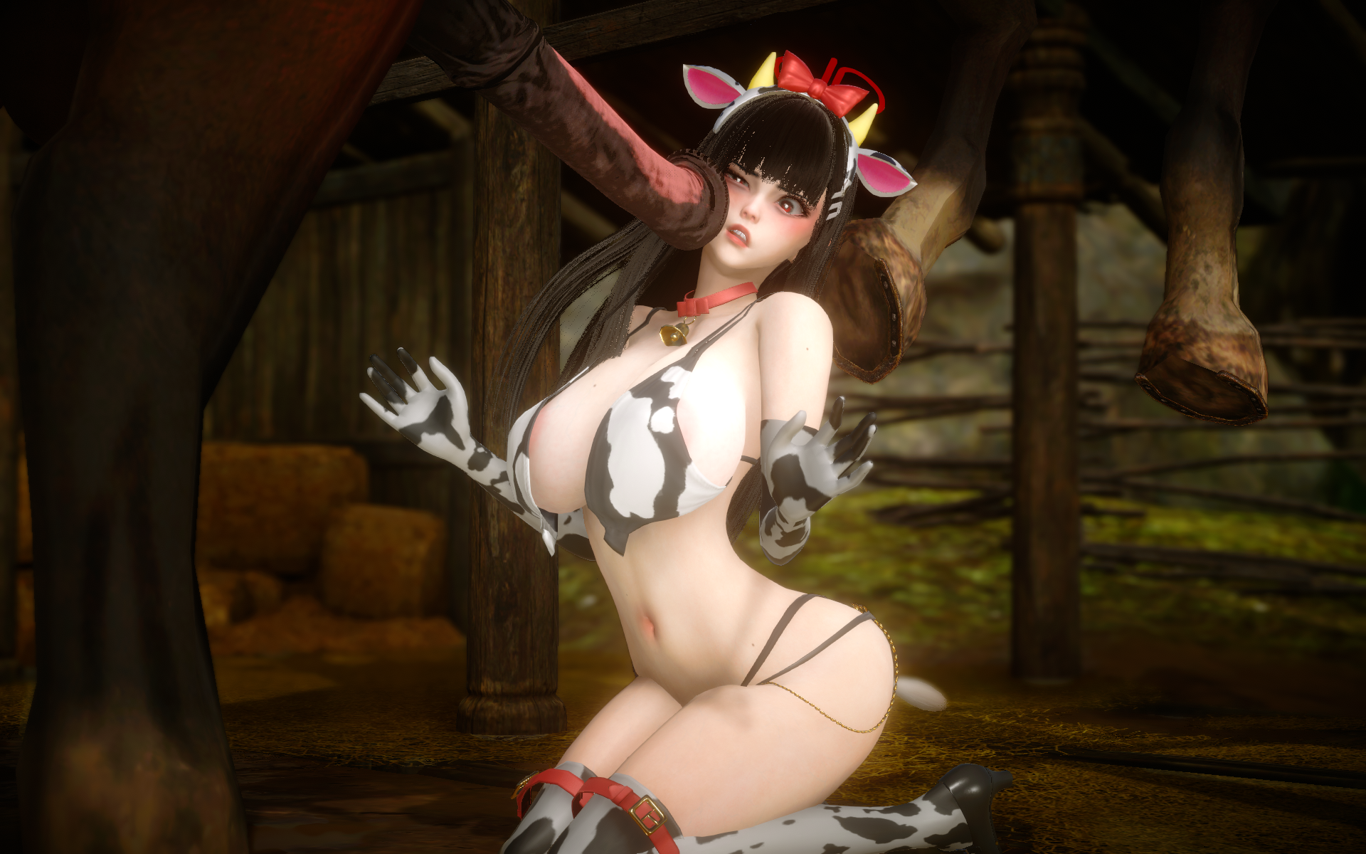 1animal, 1girls, 3d, animal genitalia, big breasts, big penis, blue archive, breasts, equine, equine genitalia, equine penis, female, honey select 2, horse, horse penis, horsecock, huge cock, interspecies, male, penis, rio (blue archive), surprise, surprised expression, viktorkrev, zoophilia