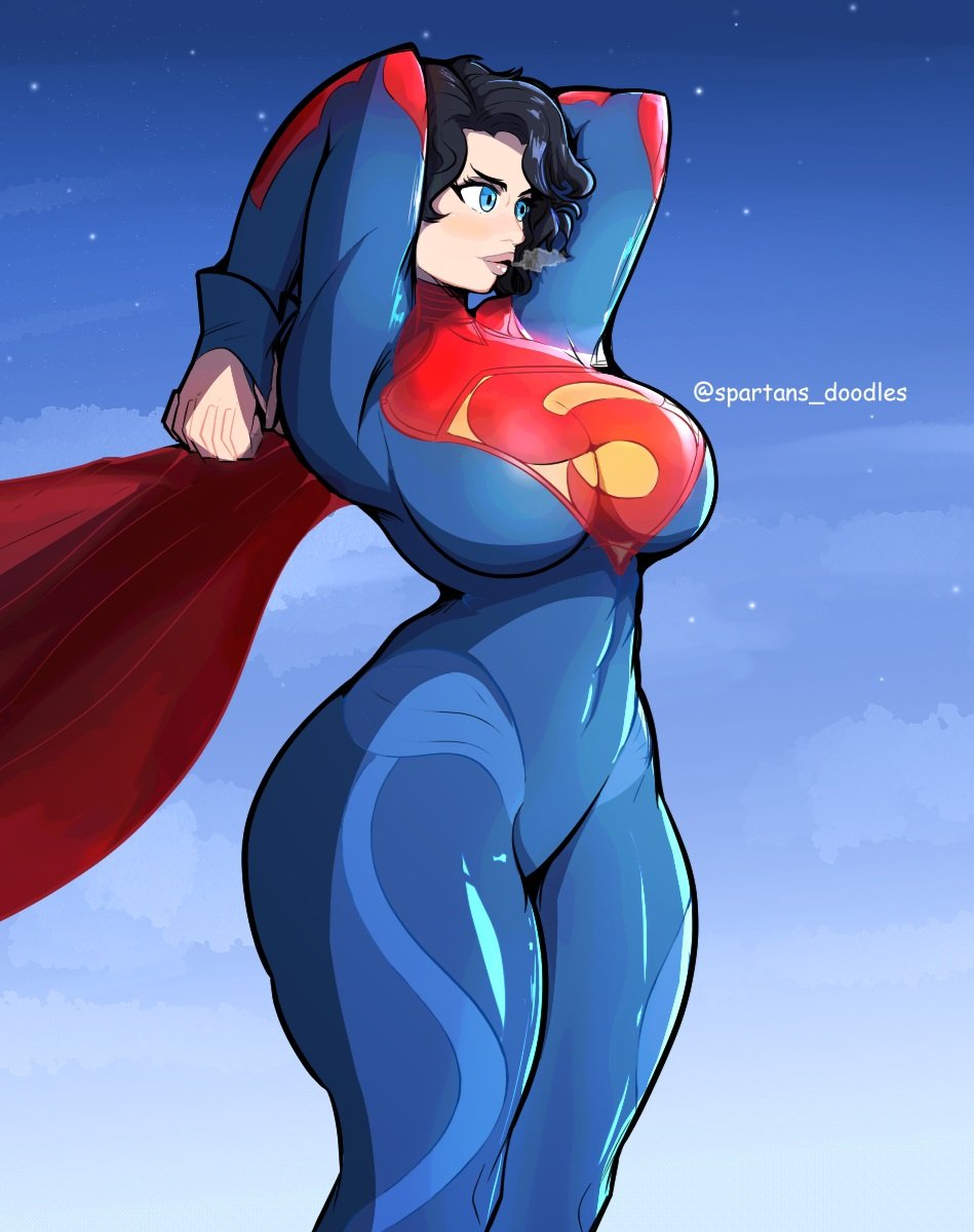 big_ass big_breasts curvaceous_figure curvy_female dc dc_comics dceu flying kara_zor-el sky spartandoodles supergirl supergirl_(dceu) supergirl_(sasha_calle) supergirl_(series) superhero superheroine