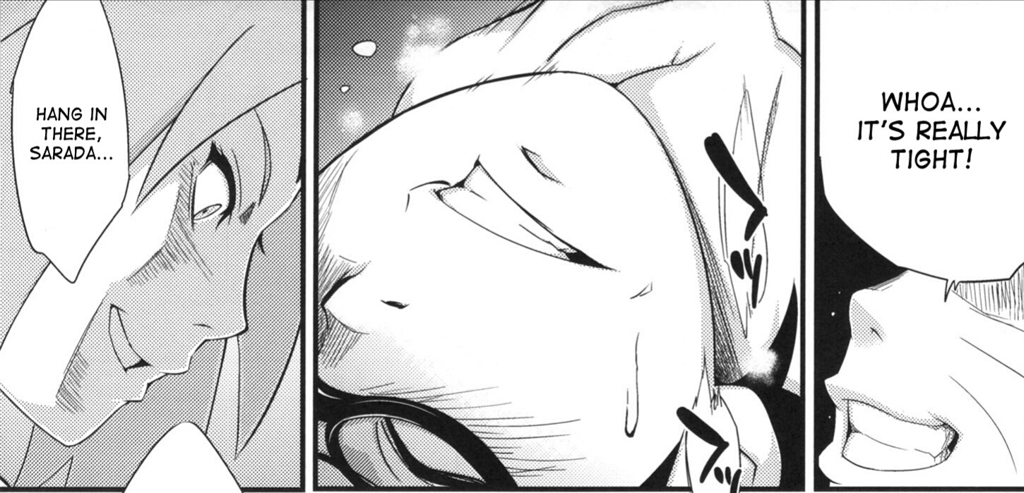 1boy, 2girls, age difference, ass, assisted rape, bad parenting, big ass, blush, boruto: naruto next generations, breasts, cheating, cheating husband, cheating wife, clenched teeth, comic, defloration, deflowering, female, forced, implied sex, implied vaginal, male, monochrome, mother and daughter, naruto, naruto (series), older male, parent and child, pussy, rape, restrained, sakura haruno, sarada uchiha, sunahara wataru, sweat, tight fit, tight pussy, uzumaki naruto, young, younger female