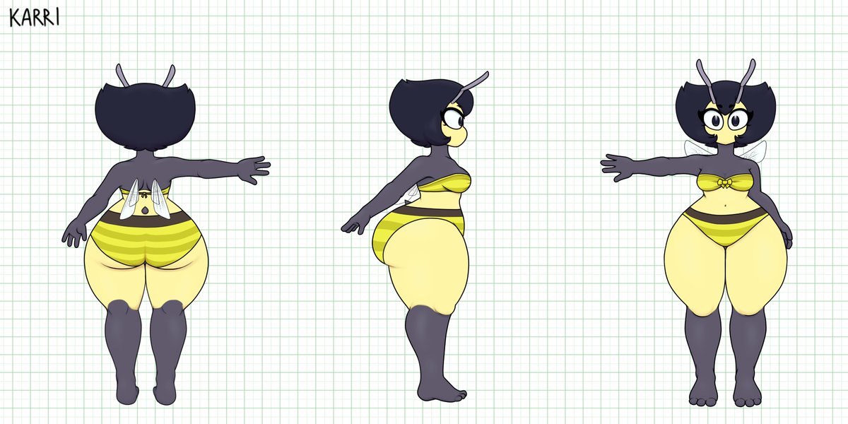 1girls 2017 3_toes 4_fingers antenna anthro anthrofied armpits back_view bare_shoulders barefoot bee bee_girl big_ass big_butt big_hips black_hair bottom_heavy bra breasts bug_girl butt clothed clothes clothing cute female female_only front_view hips huge_ass huge_butt humanoid insect insect_girl insect_wings insects karri large_ass large_butt looking_at_viewer original_character panties reference_image side_view simple_background small_breasts solo solo_female standing striped_panties thick thick_ass thick_thighs thighs underwear vendant voluptuous wide_hips