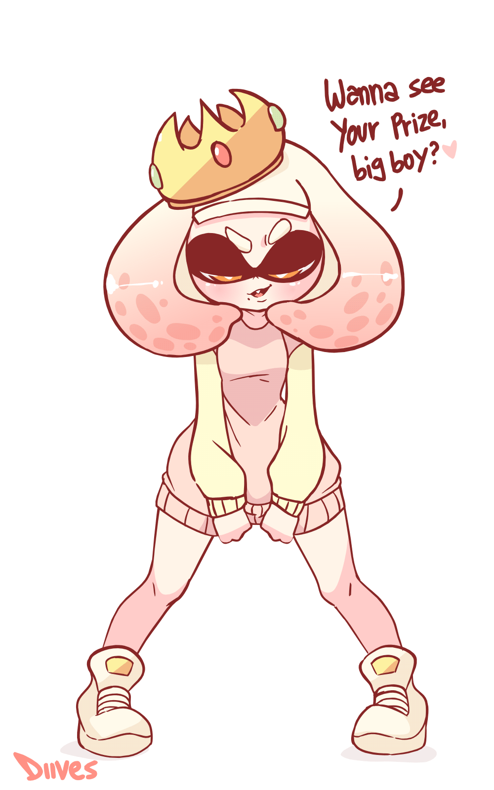 10:16, 1girls, animated, anthro, diives, female, female only, flashing, pearl (splatoon), solo, splatoon, teasing, vertical video