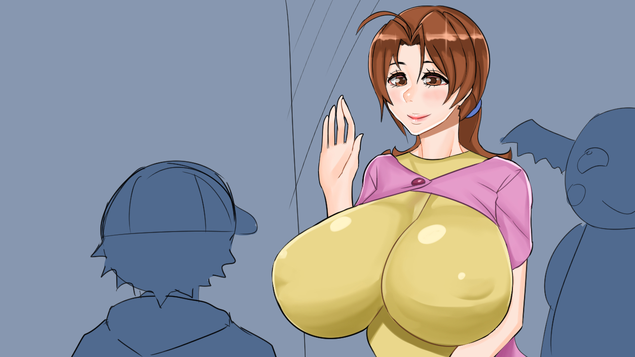 1boy, 1girls, age difference, ahoge, alternate breast size, back, baseball cap, blackgg, blouse, breasts, brown eyes, brown hair, bun, curvy, delia ketchum (pokemon), ears, female, gigantic breasts, hair ornament, hairbun, hooded jacket, human, human only, jacket, larger female, lipstick, long hair, makeup, male, milf, monochrome, mother and son, mr. mime, nintendo, nipples visible through clothing, partially colored, pokemon, pokemon (anime), pokemon (classic anime), pokemon rgby, ponytail, salute, satoshi (pokemon), shiny clothes, short hair, size difference, sketch, smaller male, smile, spiked hair, tied hair, young, younger male
