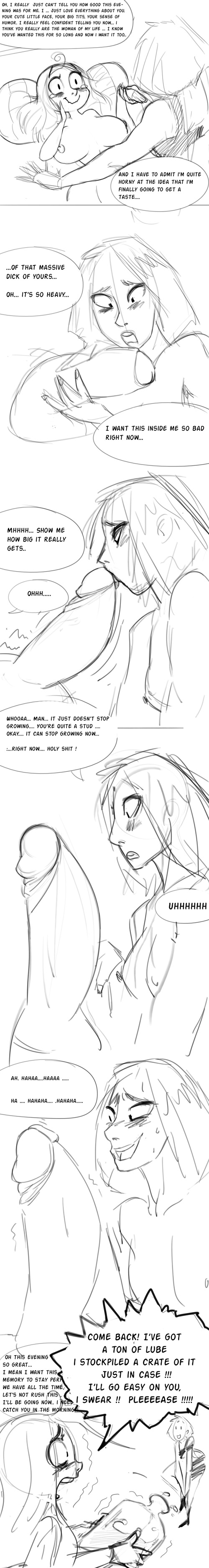 2futas, big breasts, blushing, breasts, comic, dialogue, dressing, erection, fellatio, funny, futa on futa, futa only, futanari, getting erect, huge cock, intersex, korram, larger futa, licking penis, long hair, lube, nervous, penis, precum, small but hung, smaller futa, sweat, tears