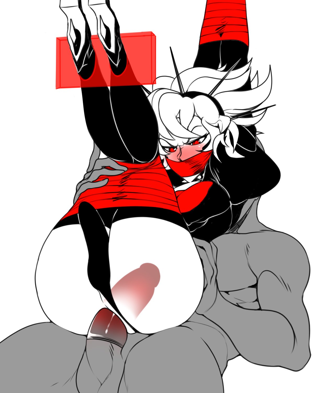 1boy, 1futa, anal, ass, balls, bondage, bottomless, breasts, clothed, clothing, cock-tail, condom, condom on penis, dizzyspells, futa focus, futa is smaller, futanari, futasub, intersex, legs up, male, male on futa, partially clothed, penis, penis bulge, penis shaped bulge, penis size difference, sex, tied up, underwear aside, white skin, x-ray