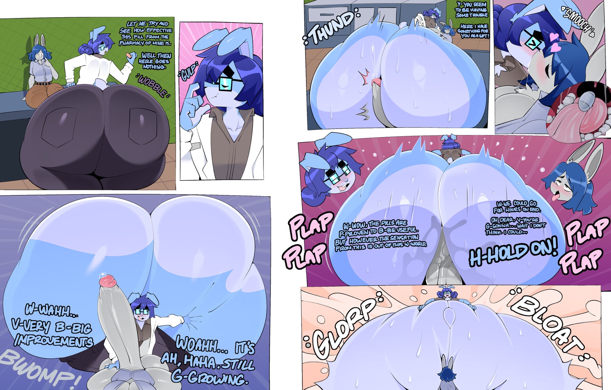 2boys, anal, anal sex, anthro, ass focus, big ass, big ass (male), big belly, big butt, big dick, big penis, blue body, blue fur, blue skin, cum, cumflated, cumflated belly, cumflation, cumming, doctor, erect, erection, furry, gay, gay anal, gay sex, glasses, hospital, hot dogging, huge ass, huge belly, huge butt, huge dick, huge penis, kissing, making out, male, male focus, male only, male/male, massive belly, massive dick, massive penis, penis in ass, thiccbuns, veiny dick, veiny penis, wide hips, wilson barnaby, wilsonbunnycake