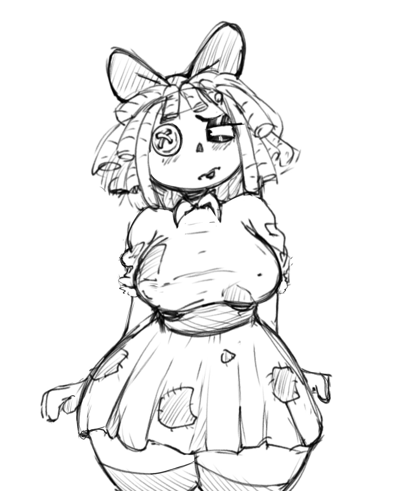 1girls, big breasts, glitch productions, gooseworx, ragatha, ragatha (tadc), ragatha (the amazing digital circus), sketch, solo female, tagme, tagme (artist), tagme (source), the amazing digital circus, tight clothing, wide hips
