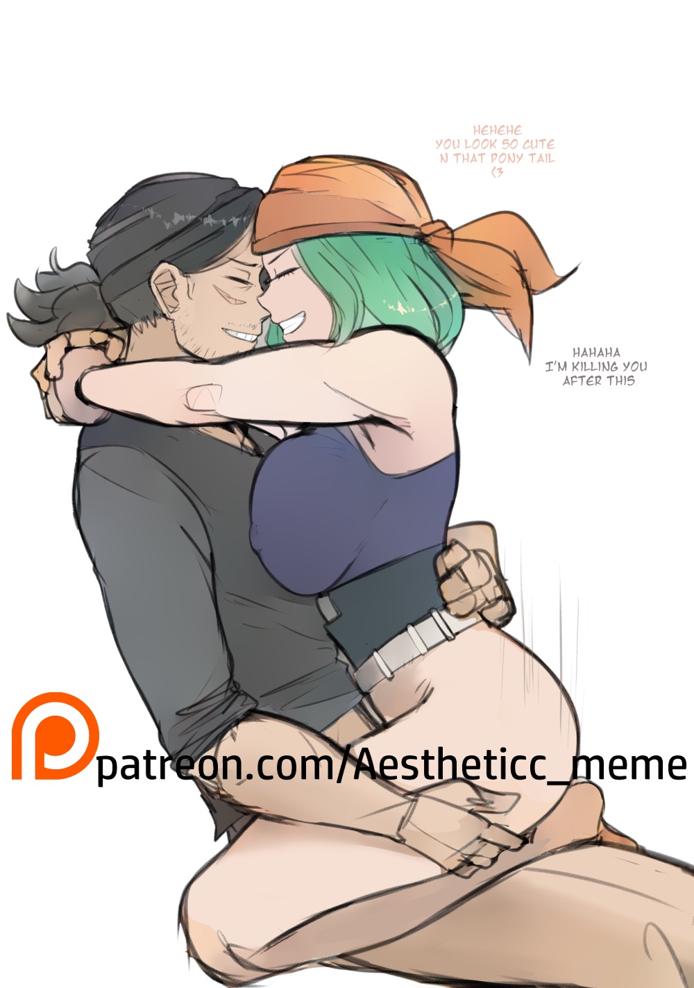 1boy 1girls aestheticc-meme aizawa_shouta bottomless breasts cowgirl_position duo emi_fukukado english_text eraserhead female fukukado_emi green_hair huge large_breasts male my_hero_academia sex shouta_aizawa sideboob sketch smile smiling tagme teal_hair upright_straddle