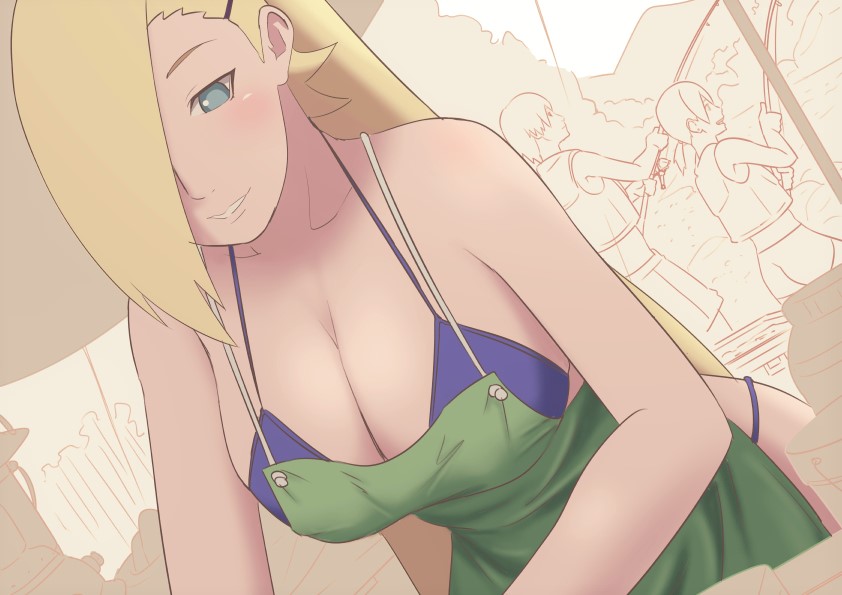 1girls 2boys apron big_breasts bikini bikini_bottom bikini_top blonde_hair blue_eyes blush boruto:_naruto_next_generations busty canon_couple cleavage couple eeshin_(eishin5584) family female female_focus fishing g-string hair_over_one_eye hairclip human husband_and_wife ino_yamanaka large_breasts male married_couple mature_female milf multiple_boys naruto naruto_(series) panties ponytail purple_bikini purple_panties purple_swimsuit revealing_clothes sai solo_focus swimsuit thong yamanaka_inojin yellow_hair