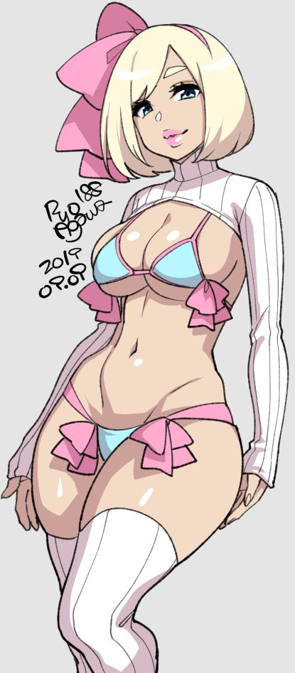 1girls, big breasts, breasts, cleavage, female, female only, large breasts, looking at viewer, ryo agawa, solo, thighhighs