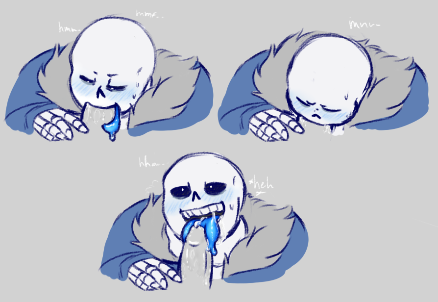 animated_skeleton blowjob blue_tongue bone disembodied_penis faceless_male gay grey_background licking licking_penis male male/male nubs oral penis sans simple_background skeleton solid_color_background text tongue undead undertail undertale undertale_(series) unknown_male video_games