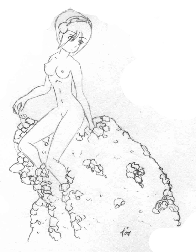 1girls avatar_legends avatar_the_last_airbender breasts calimachan earth_kingdom exposed_breasts female female_only human human_only monochrome sketch small_breasts solo straight_hair toph_bei_fong