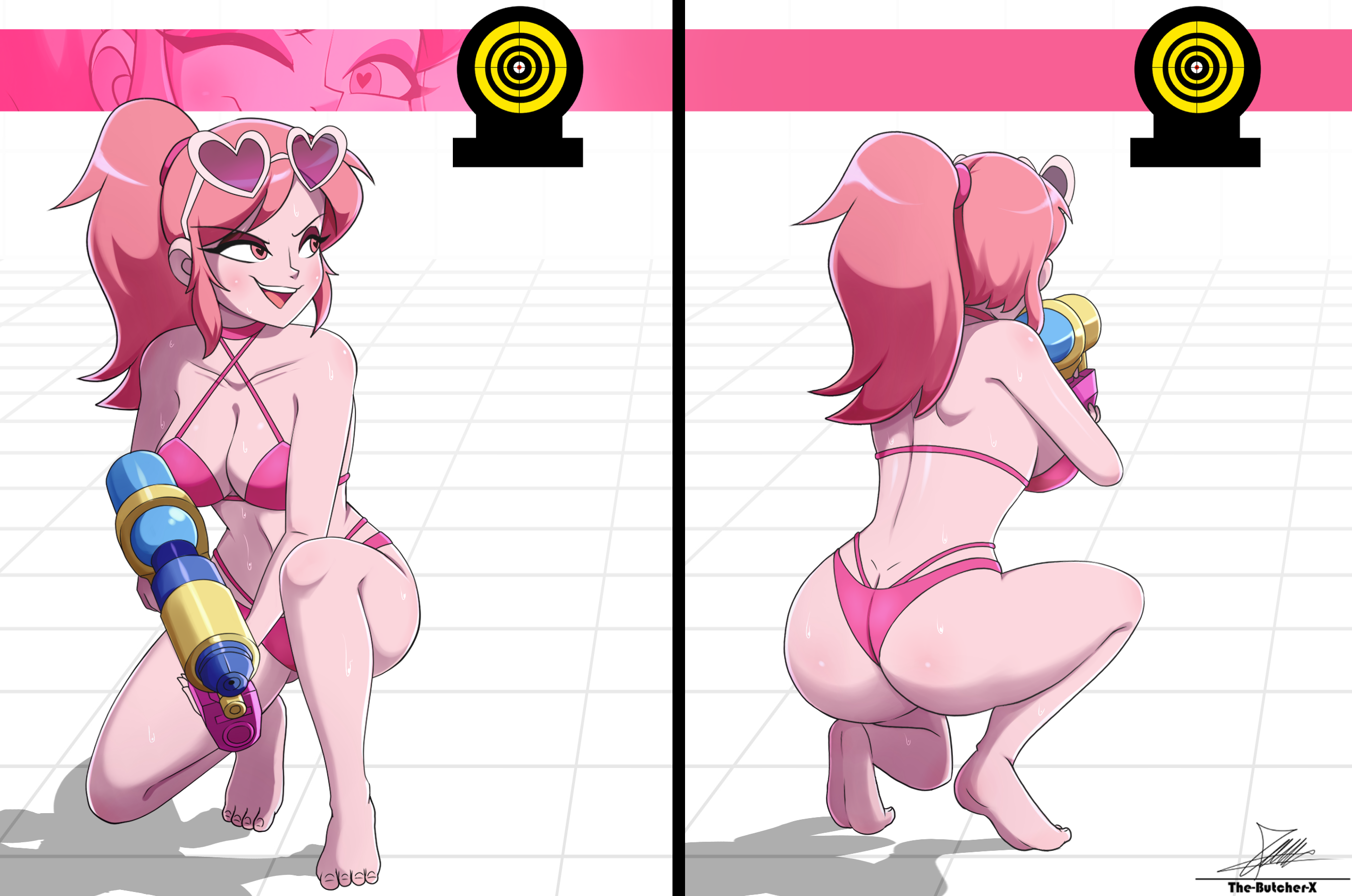1girls, ass, bikini, breasts, female, female only, goddess of victory: nikke, miss heed (villainous), parody, solo female, swimsuit, the-butch-x, the-butcher-x, thebutcherx, villainous