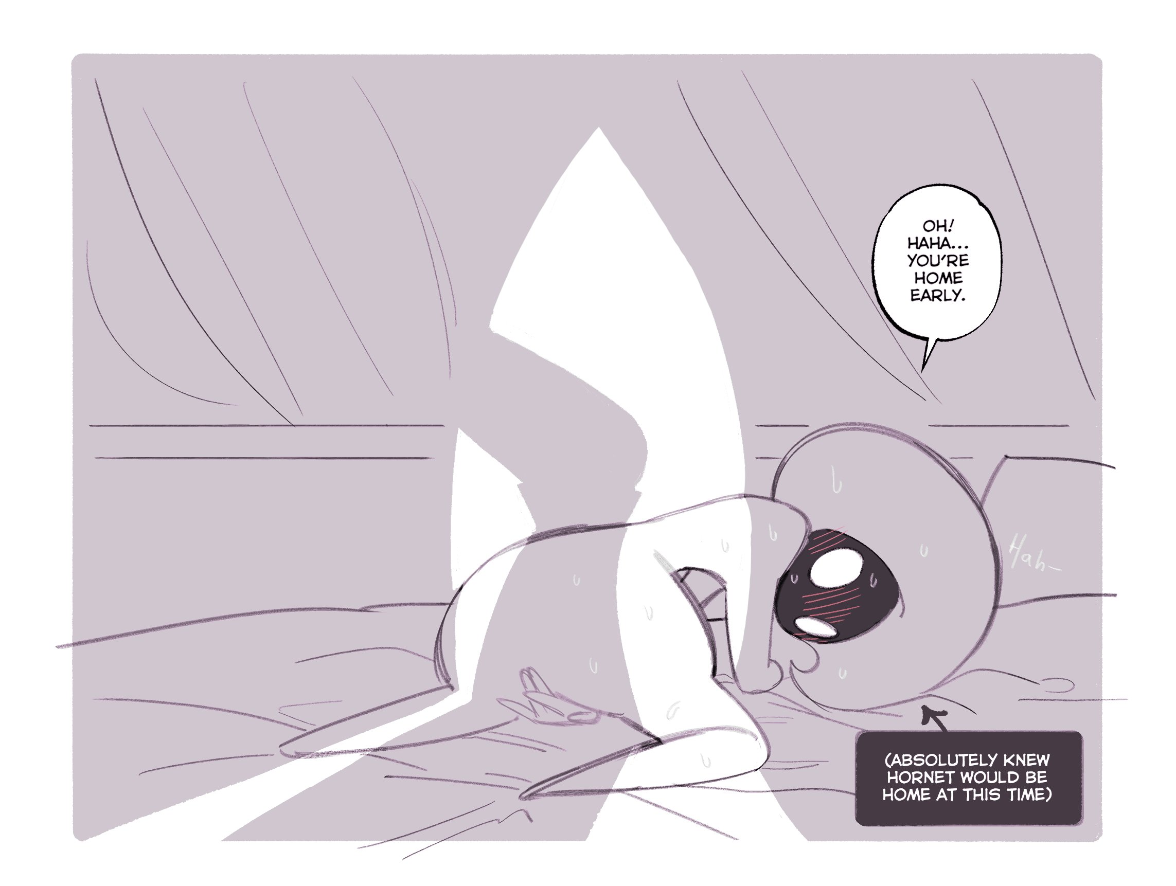 2girls, abafterdark, blush, blush lines, caught masturbating, dialogue, fingering self, hollow knight, hollow knight (franchise), hollow knight: silksong, hornet (hollow knight), lace (hollow knight: silksong), lace (hollow knight), lesbian sex, masturbating, masturbation, sweat, sweating, team cherry, yuri