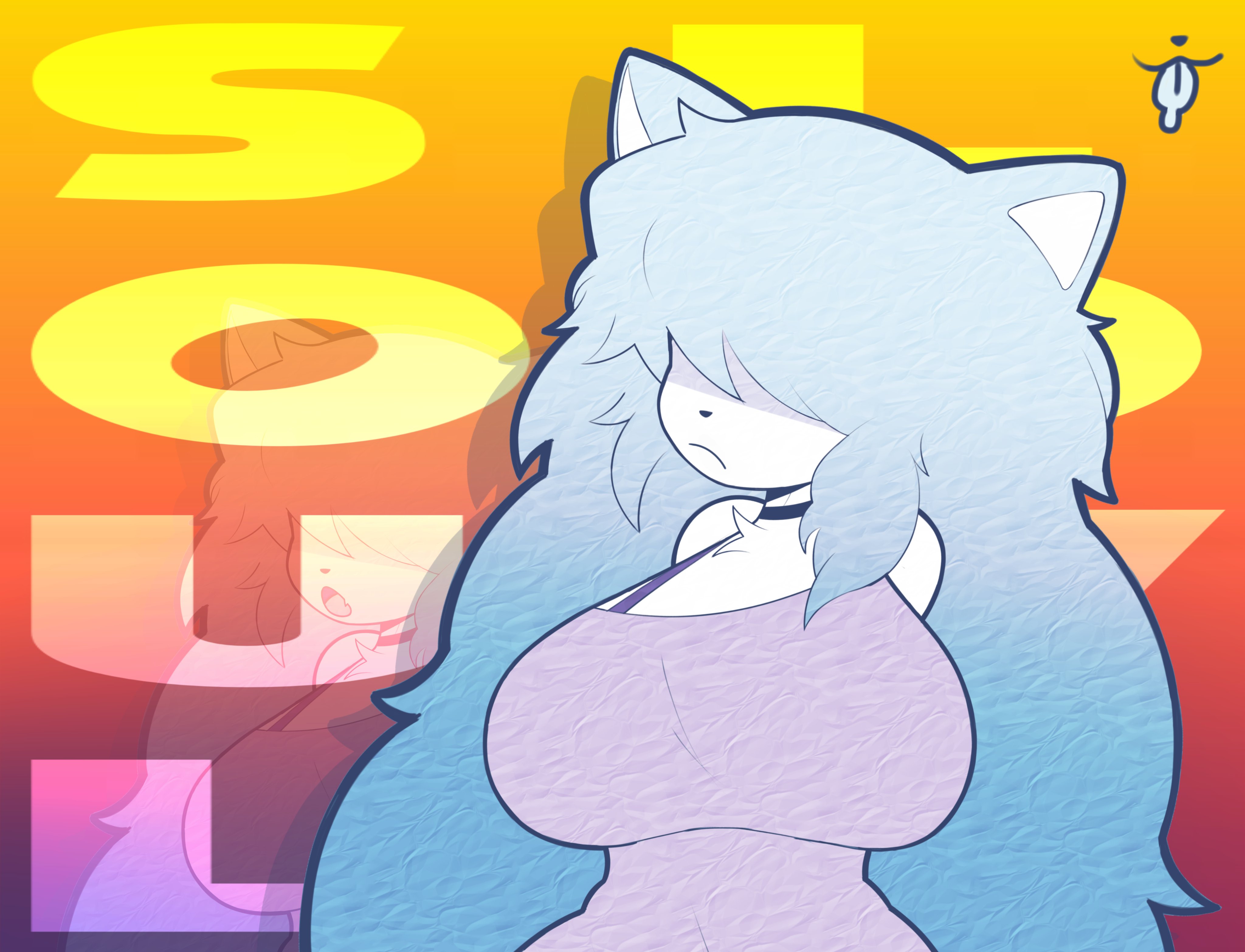 1girls, badassskele, big breasts, blue hair, breasts, cat ears, long hair, roblox, roblox avatar, robloxian, solo, souldrivenlove, sweater, tagme