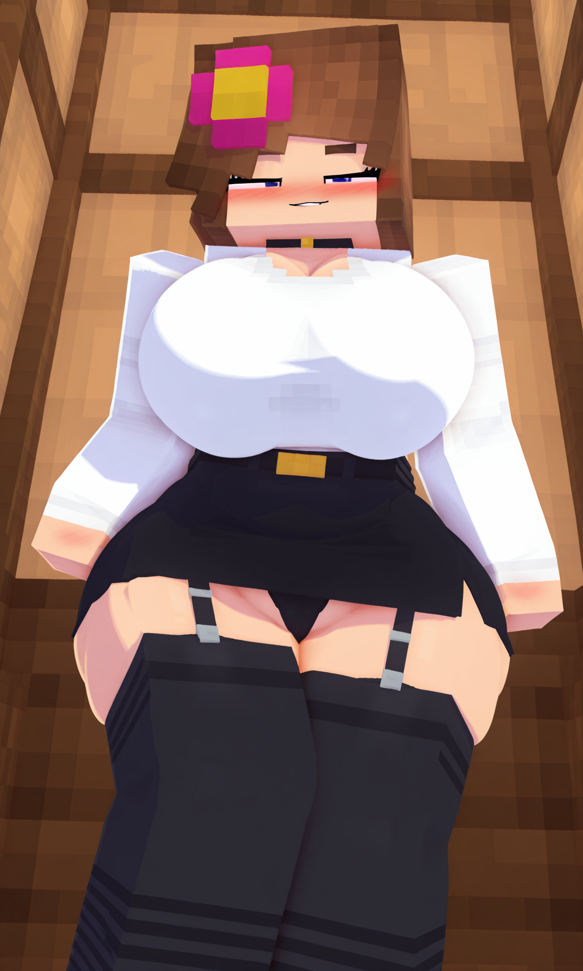 ai generated, big ass, big breasts, fapcraft, jenny belle (slipperyt), minecraft, xoma4ek