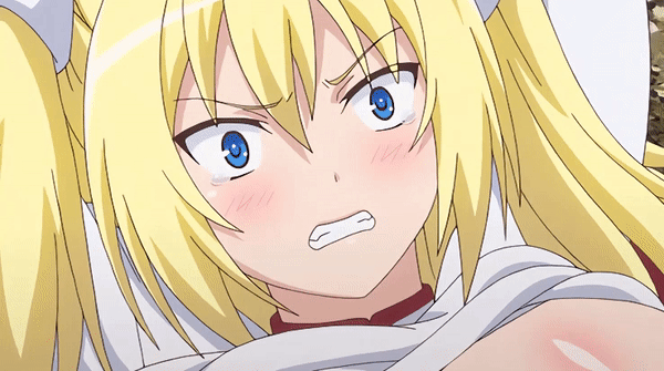 1girls, angry sex, animated, blonde hair, blue eyes, bouncing breasts, breasts, female, huge breasts, luvilias, majin label, ochi mono rpg seikishi luvilias, rape, screencap, sex