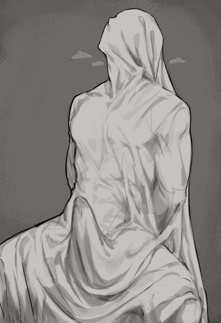 1boy, abs, art study, big penis, breath, bulge, bulge through clothing, cloth, greyscale, looking up, male, male focus, male only, marblechii, monochrome, muscular, muscular male, original, original character, precum, solo, solo focus, solo male, twitter link