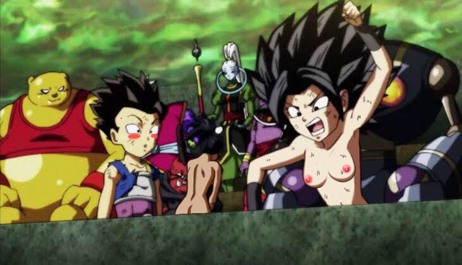 accurate_art_style back_view black_eyes black_hair blush botamo breasts cabba caulifla champa clothing dragon_ball dragon_ball_super edit female kale light-skinned_female light_skin long_hair looking_at_another looking_away male naked naked_female nipples nude nude_female nude_filter open_mouth outdoors ponchocop ripped_clothing saiyan scratches screen screen_capture screen_face screencap screenshot screenshot_edit sitting small_breasts spiky_hair surprised vados yelling