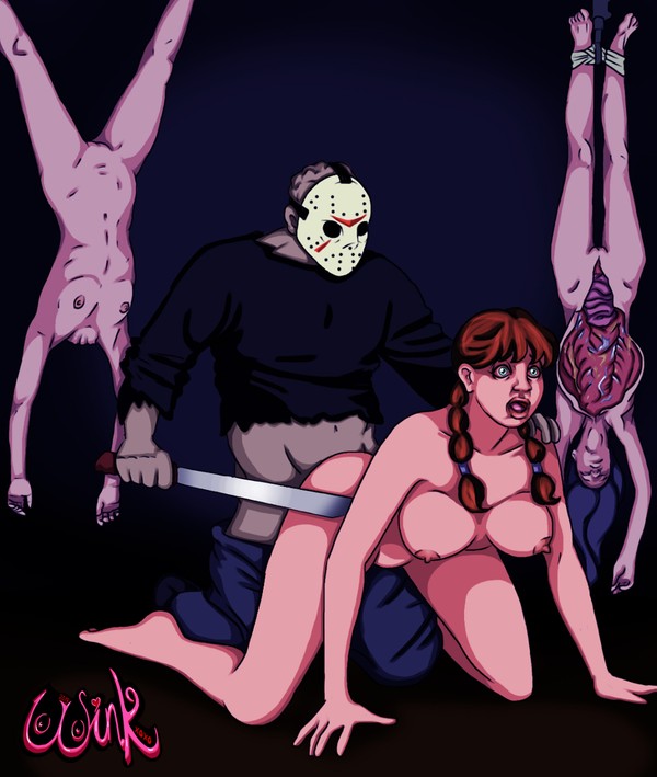 1boy 3girls all_fours bent_over braid braided_twintails braids breasts clothed_male_nude_female clothing corpse dead death decapitated doggy_style female flaying force friday_the_13th gore guro guts gutted hockey_mask horror jason_voorhees machete morte(death) mounted_for_sex nipples nude_female nude_female_clothed_male rape scary shock skinning slasher straight_sex taken_from_behind thewink twin_braids victim