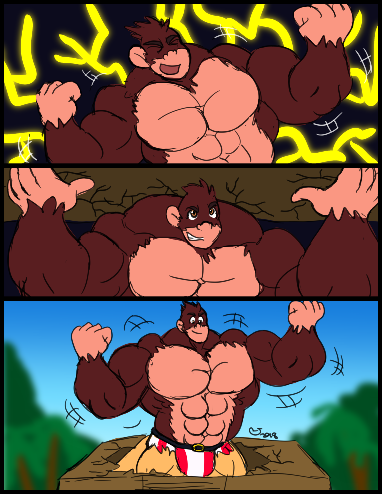 10s 1boy 2018 bara bulge caseyljones crash_(series) male male_only muscle_growth muscular no_visible_genitalia non-human non-human_only rilla_roo solo video_games