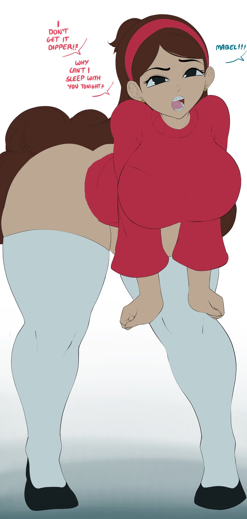 1girls aged_up alternate_breast_size ass ass_focus big_breasts bottomless bra bra_visible_through_clothes breasts brother_and_sister brown_hair casual_nudity clothed curvy_figure dat_ass disney_channel earrings favorite female female_only flats footwear gravity_falls hairband huge_ass huge_breasts huge_thighs implied_incest large_breasts long_hair lyn_nyl lynndomonica mabel_pines name_drop no_underwear noblood oblivious revealing_clothes ryandomonica shoes shorts smooth_skin standing sweater sweater_lift thick_thighs thigh_gap thighhighs thighs toonistlyn topwear voluptuous wide_hips