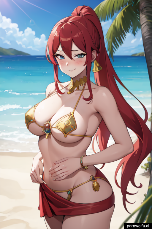 ai_generated beach bikini pornwaifu.ai pyrrha_nikos rwby