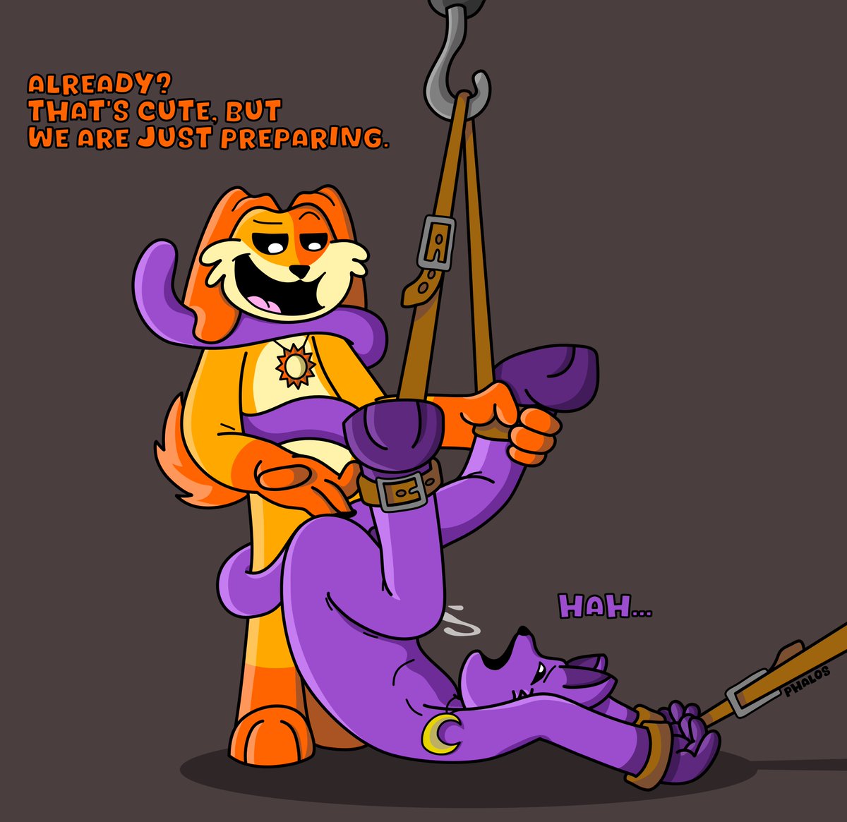 anthro anthro_on_anthro anthro_only canine canine catnap catnap_(poppy_playtime) critters_(poppy_playtime) dogday dogday_(poppy_playtime) doggy domestic_cat domestic_dog feline feline furry_only no_humans orange_fur orange_skin phalosnsfw poppy_playtime poppy_playtime_(chapter_3) purple_fur purple_skin sex smiling_critters tagme