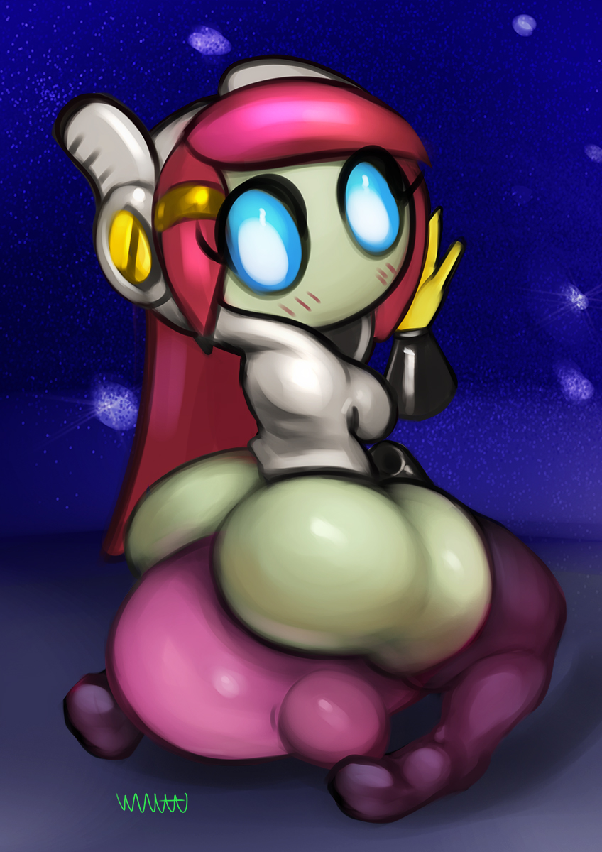 ass, blush, facesitting, female, kirby, kirby (series), looking back, pink hair, straight, susanna patrya haltmann, susie (kirby), tagme, wabutt