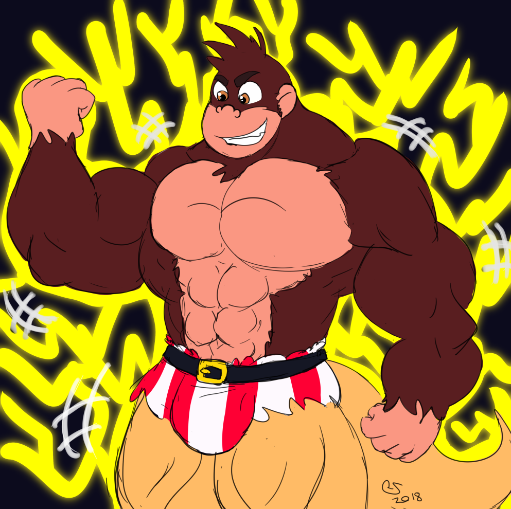 10s 1boy 2018 bara bulge caseyljones crash_(series) flexing male male_only muscle_growth muscular no_visible_genitalia non-human non-human_only rilla_roo solo tagme video_games