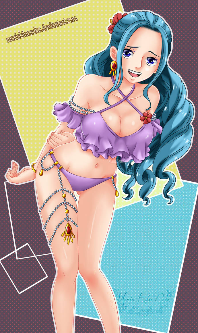 1girls bikini female female_only large_breasts mariablueneko nefertari_vivi one_piece