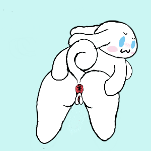 1:1 anthro anus ass big_butt blue_eyes blush breasts canid canine canis cinnamon_(cinnamoroll) cinnamoroll cinnamoroll_(series) digital_media_(artwork) domestic_dog female fur genitals hand_on_butt humanoid_genitalia jimi_horny_wolf9 long_ears looking_at_viewer low_res mammal nude presenting presenting_hindquarters pussy red_anus rolled_up_tail sanrio simple_background smile solo tail white_body white_fur