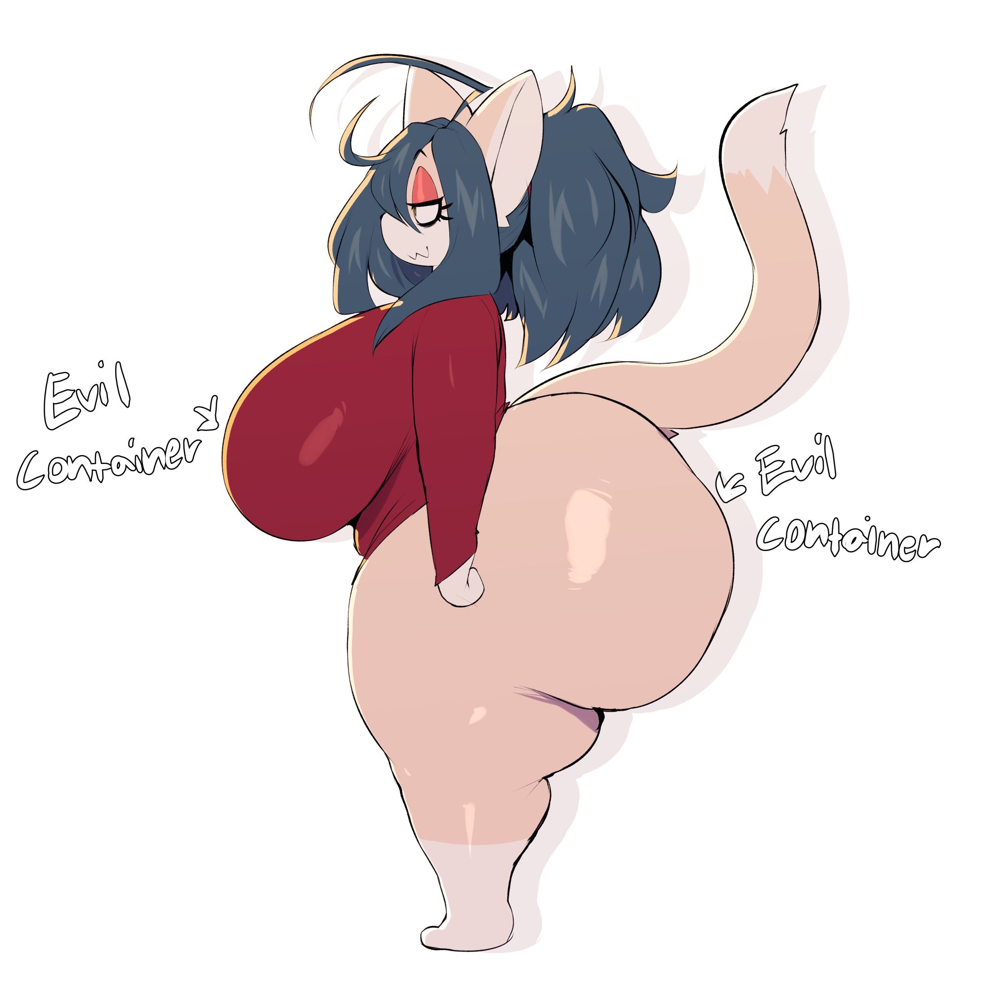 anthro, anthro only, bottom heavy, evil container, fate (trinity-fate62), half-closed eyes, smug, smug face, trinity-fate62