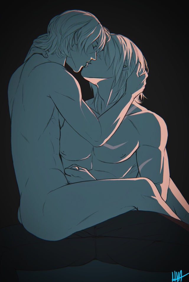 2boys, artist request, byleth (fire emblem), byleth (fire emblem) (male), dimitri alexandre blaiddyd, fire emblem, fire emblem: three houses, handjob, kissing, male, male only, nintendo, post-timeskip, source request, yaoi