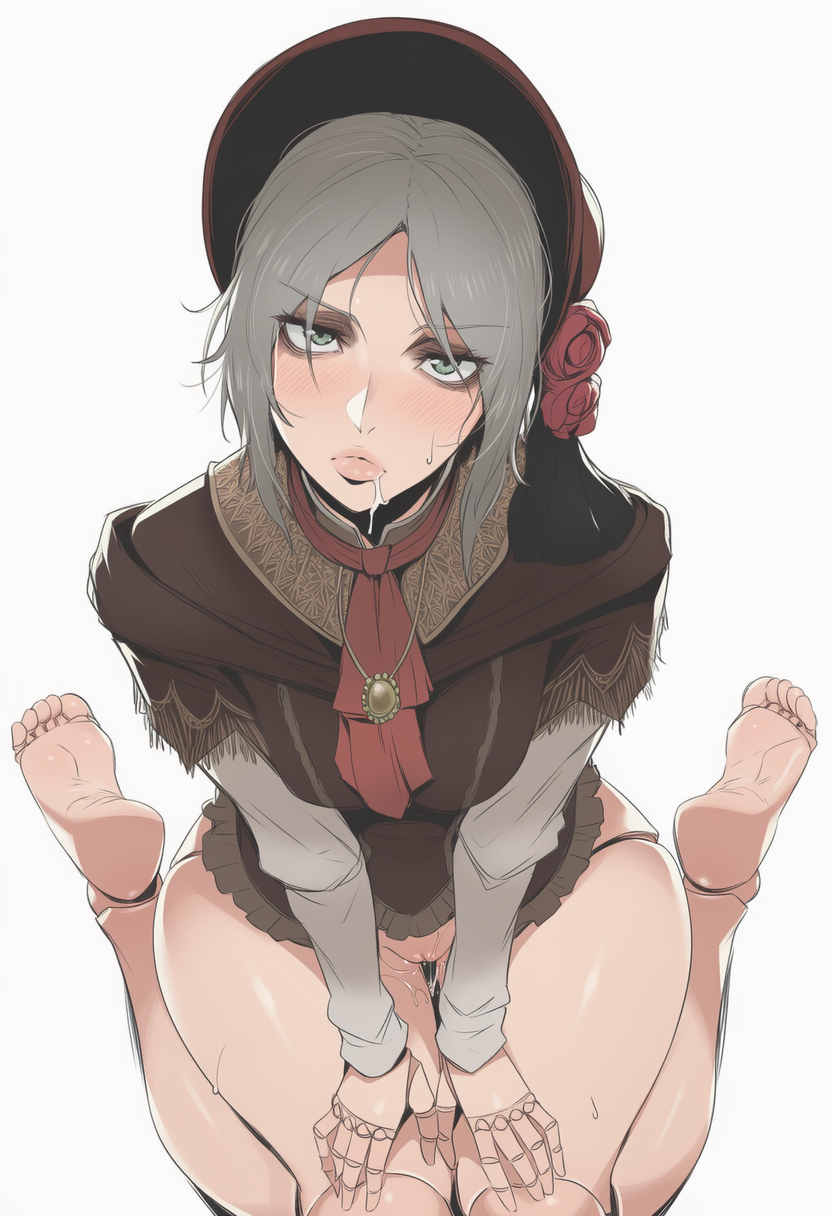 1girls, 2d, ai generated, barefoot, bloodborne, bonnet, breasts, doll, doll joints, feet, female, female only, fromsoftware, leo dawg, plain doll, pov, pussy, soles, solo, solo female, thick thighs, toes, wide hips