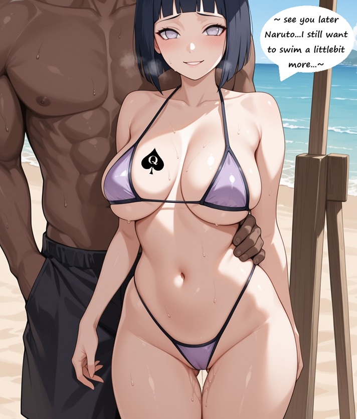 ai generated, boruto, boruto: naruto next generations, cheating, cheating (relationship), cheating girlfriend, cheating wife, cuckold, cuckold pov, cuckolding, dark skin, dark-skinned male, hinata hyuuga, hyuuga hinata, interracial, muscular, muscular male, naruto (series), netorare, netorase, ntr, qos, qos tattoo, queen of spades, queen of spades symbol, queen of spades tattoo, spade tattoo, tagme, uzumaki hinata