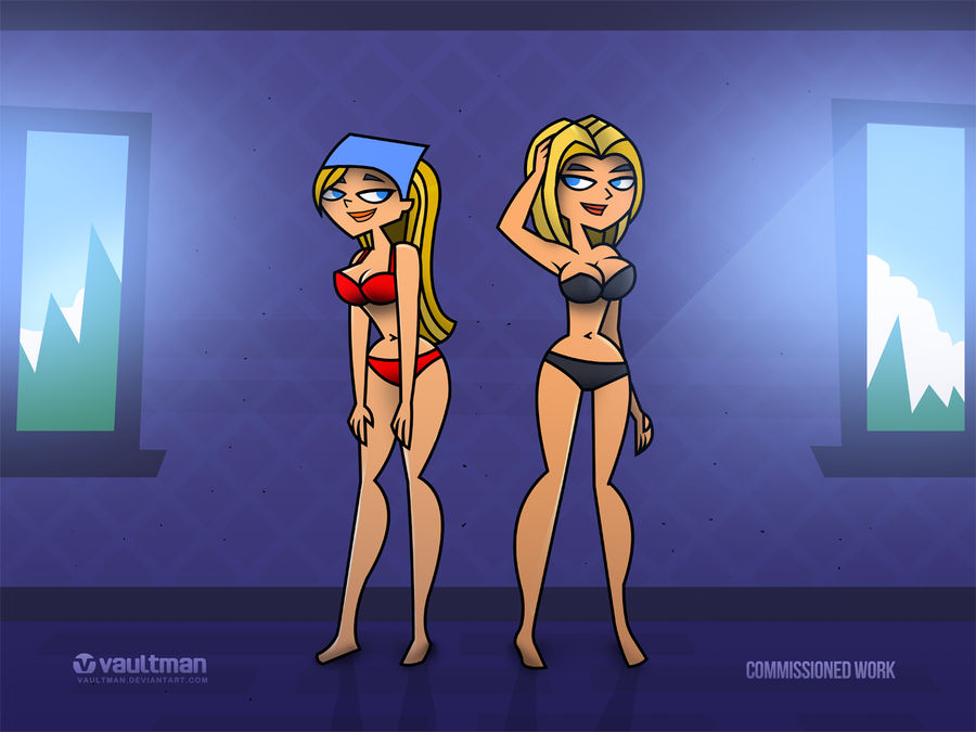 2girls black_bra black_panties blonde_hair bra female_only lindsay_(tdi) mother mother_and_daughter panties red_bra red_panties total_drama_island vaultman