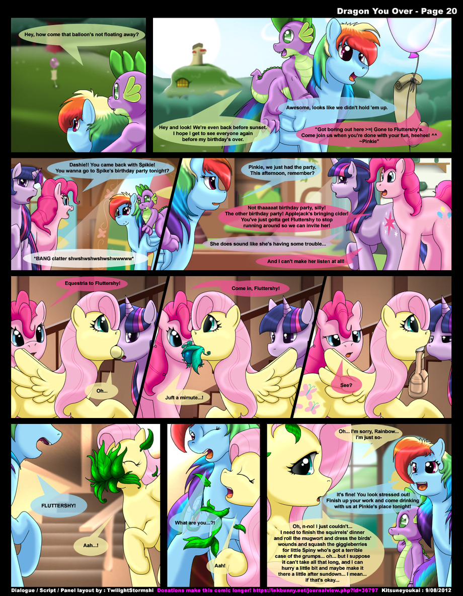 dragon dragon_you_over_(kitsune_youkai) english_text female fluttershy_(mlp) friendship_is_magic furry kitsune_youkai male my_little_pony page_20 pinkie_pie_(mlp) pony rainbow_dash_(mlp) smooth_skin spike_(mlp) twilight_sparkle_(mlp)