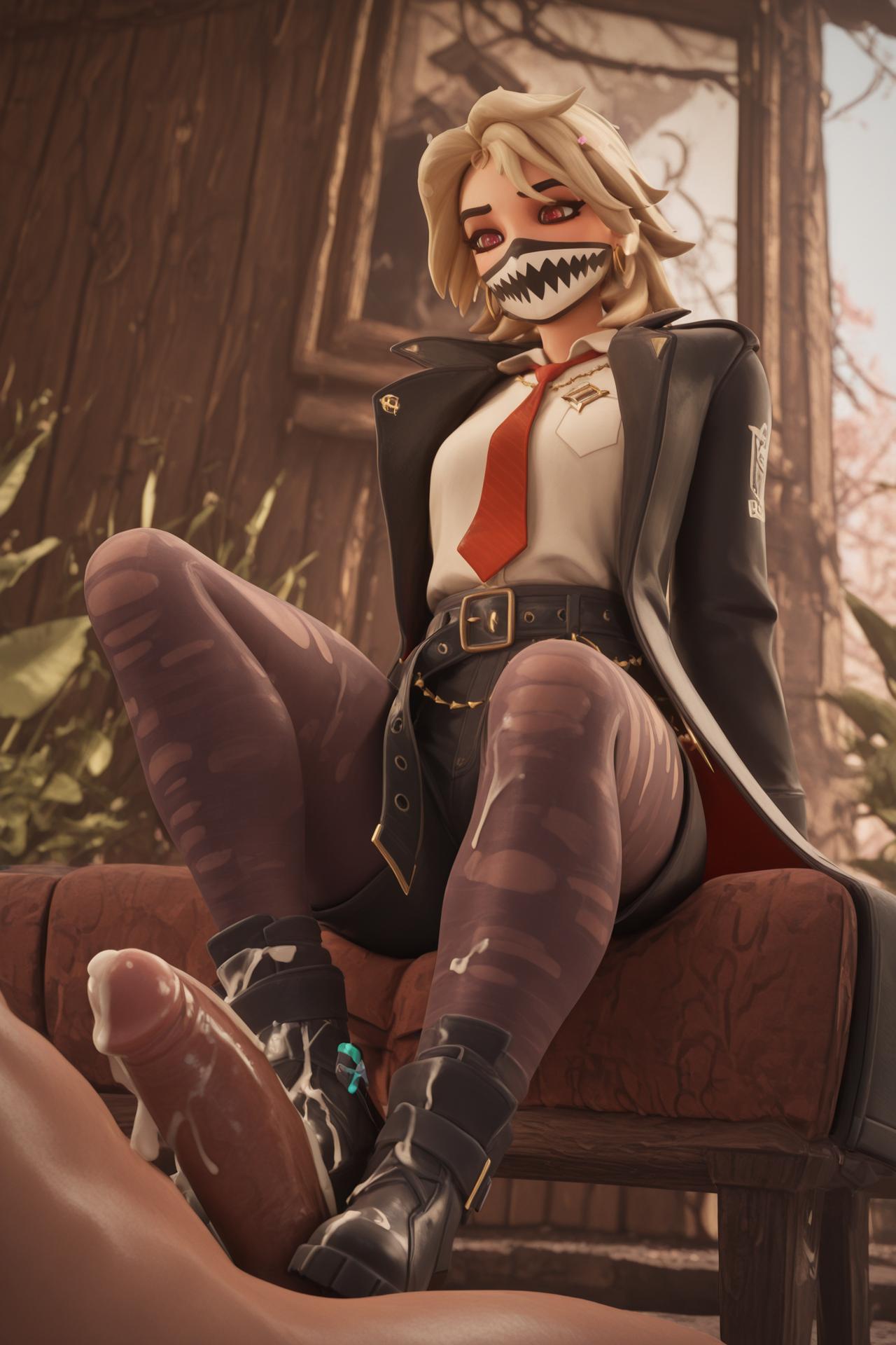 1boy, 1boy1girl, 1girls, 3d, ai generated, big penis, boot fetish, bootjob, boots, cum, cum on boots, cum on penis, cumshot, female, footjob, fortnite, interracial, joni (fortnite), male, male/female, mask, masked female, penis, shindhas, woman