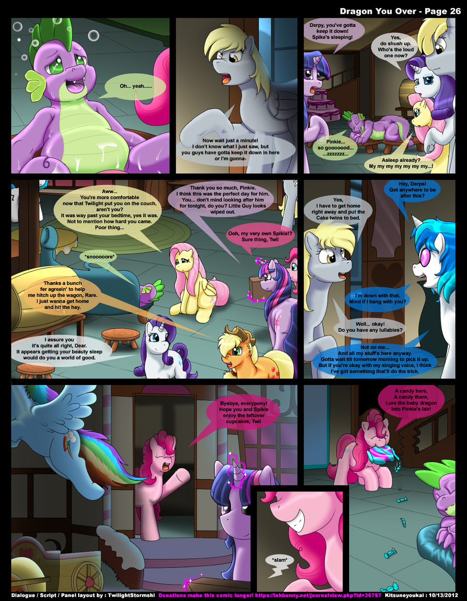 derpy_hooves dragon dragon_you_over_(kitsune_youkai) english_text female fluttershy_(mlp) friendship_is_magic furry kitsune_youkai male my_little_pony page_26 pony rainbow_dash_(mlp) smooth_skin spike_(mlp) twilight_sparkle_(mlp) vaginal_penetration