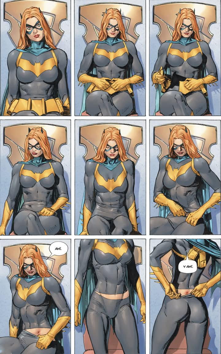 1girls ass barbara_gordon batgirl comic dc_comics female fully_clothed official_art superheroine tight_clothing undressing