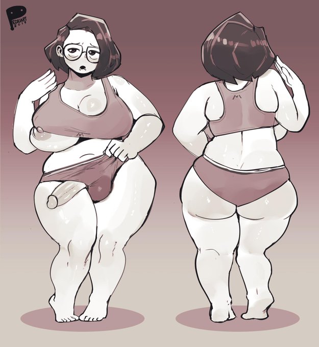 ass, barefoot, big ass, breasts, chubby, dickgirl, futa only, futanari, glasses, huge ass, huge breasts, intersex, large breasts, large penis, lip piercing, moaning, naughty face, nipple slip, peculiart, penis, penis out, penis under clothes, piercings, seductive, thick thighs, top, underwear
