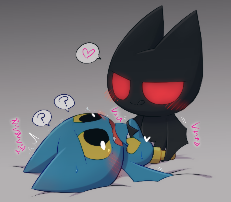 adorabat blue_skin blush clone male_only mao_mao_heroes_of_pure_heart question_mark red_eyes shadow yellow_eyes